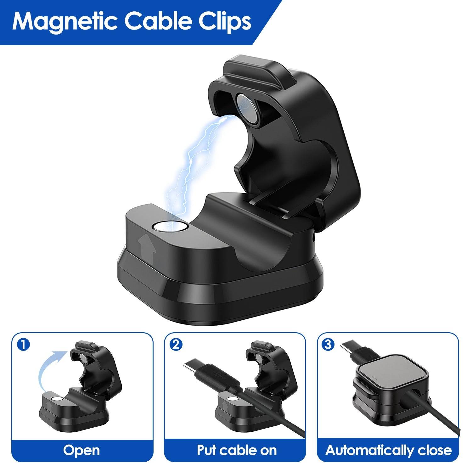 Magnetic Cable Management Clips Organizer Compact 6 Pack