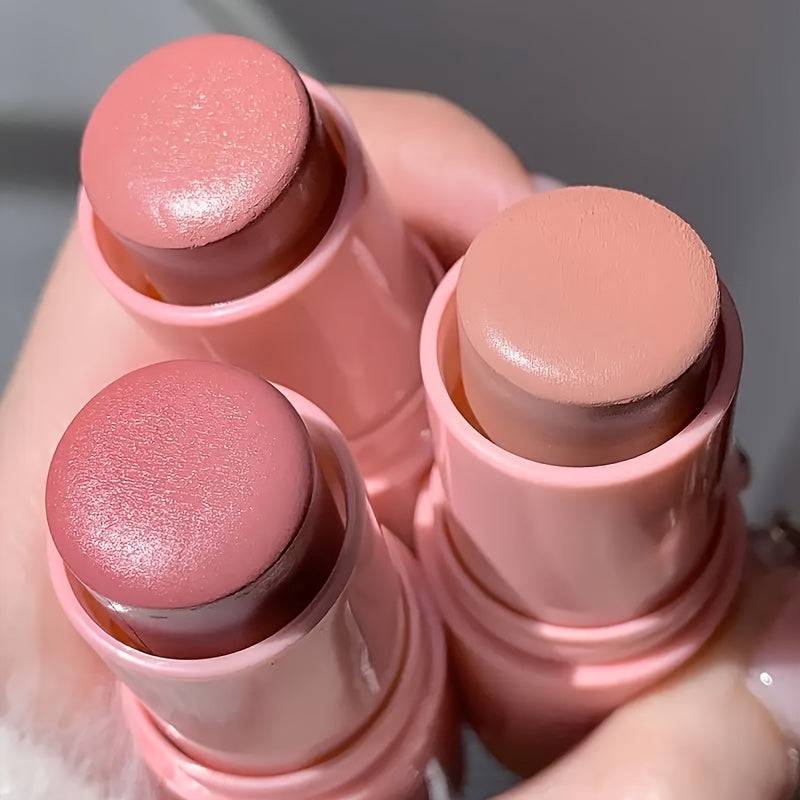 3pcs Cream Blush Stick Set for Women Matte & Brightening Finish Long-Lasting Waterproof Makeup