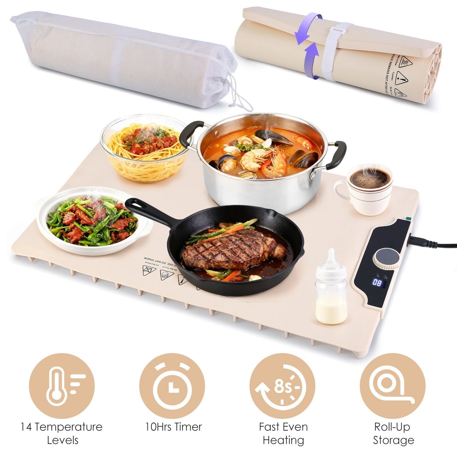 Food Heat Mat 23.6x15.8 Inch 300W Adjustable
