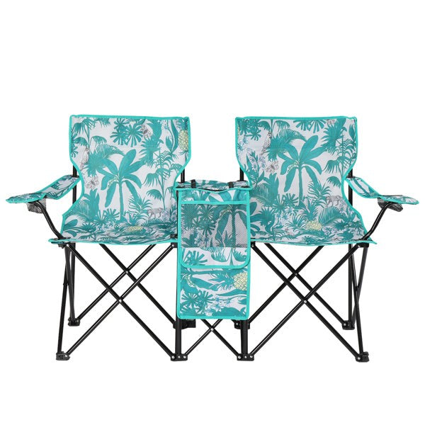 Portable 2 Seat Beach Chair with Removable Umbrella