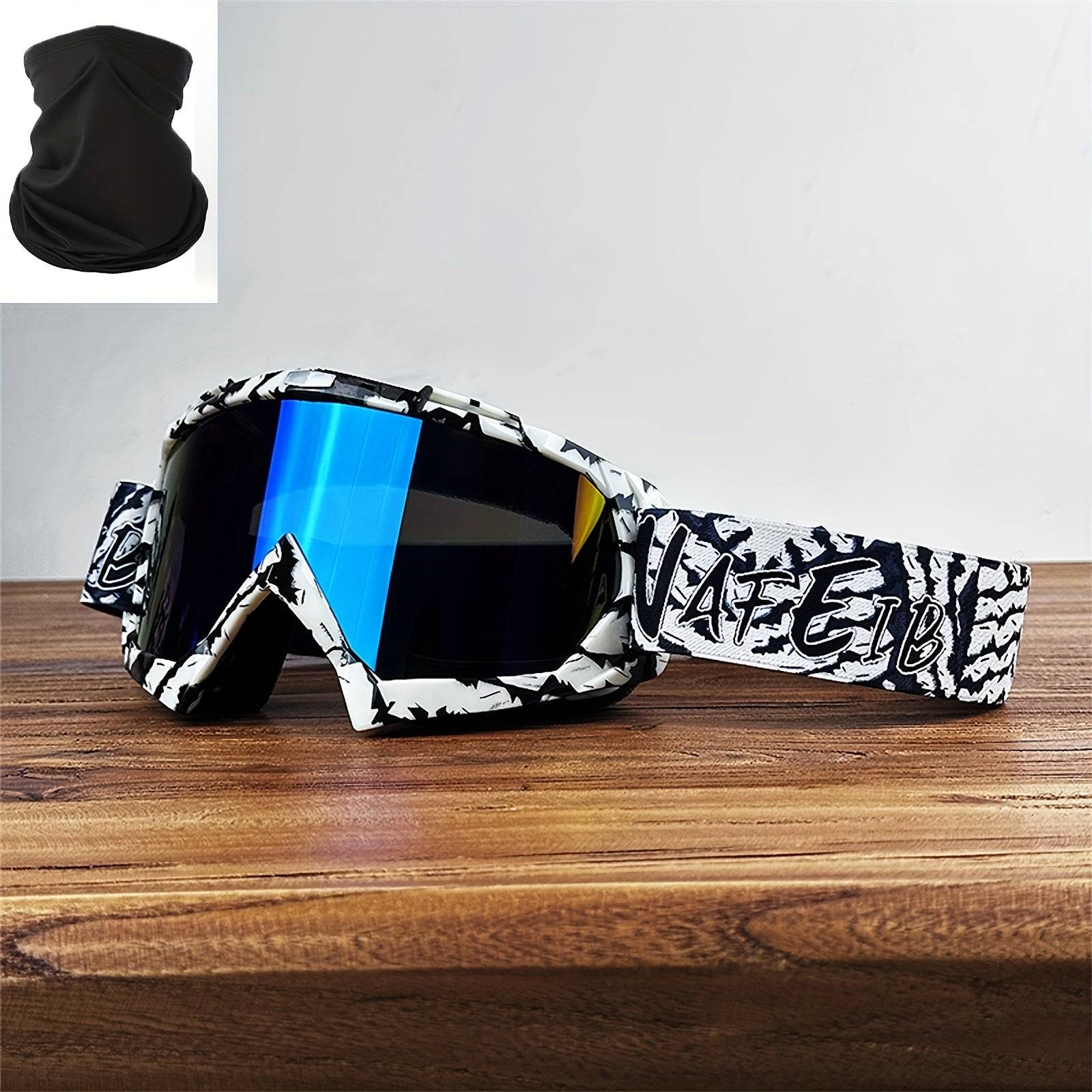 Motorcycle & ATV Goggles Off-Road Protective Eyewear with Anti-Scratch PC Lenses and Flexible TPU Frame Impact-Resistant for Outdoor Sports & Adventure Riding