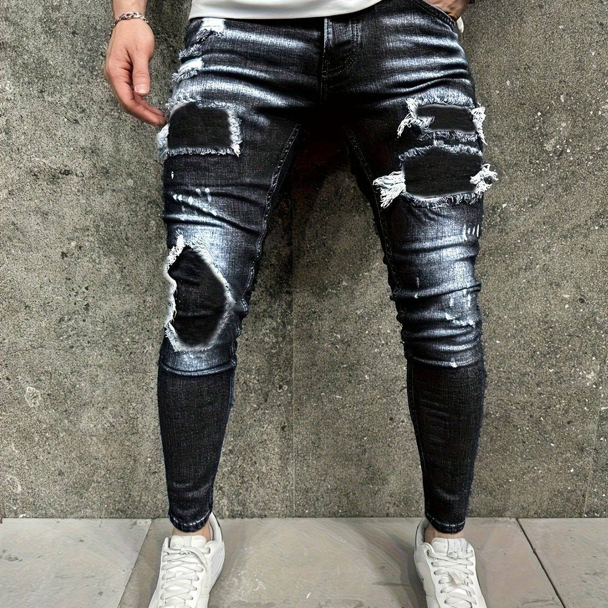 Men’s Casual Denim Pants Straight-Leg Jeans with Comfortable Fit Everyday Style for All Seasons