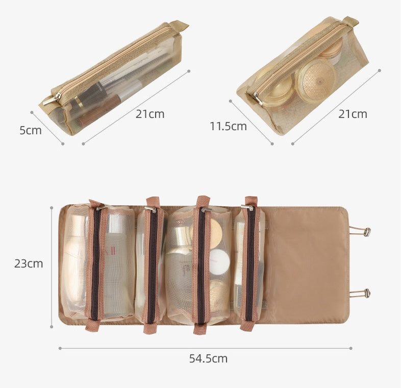 Foldable Cosmetic Bags for Travel 4 in 1 Organizer