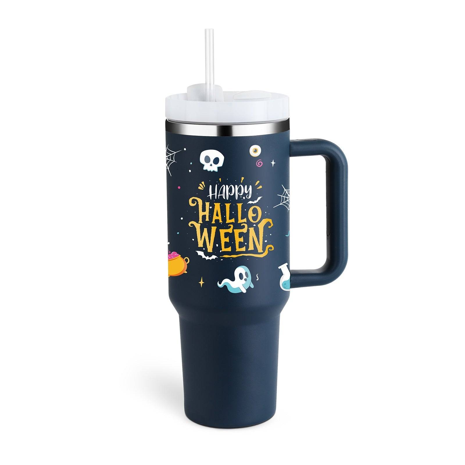 40oz Stainless Steel Insulated Tumbler with Handle and Straw