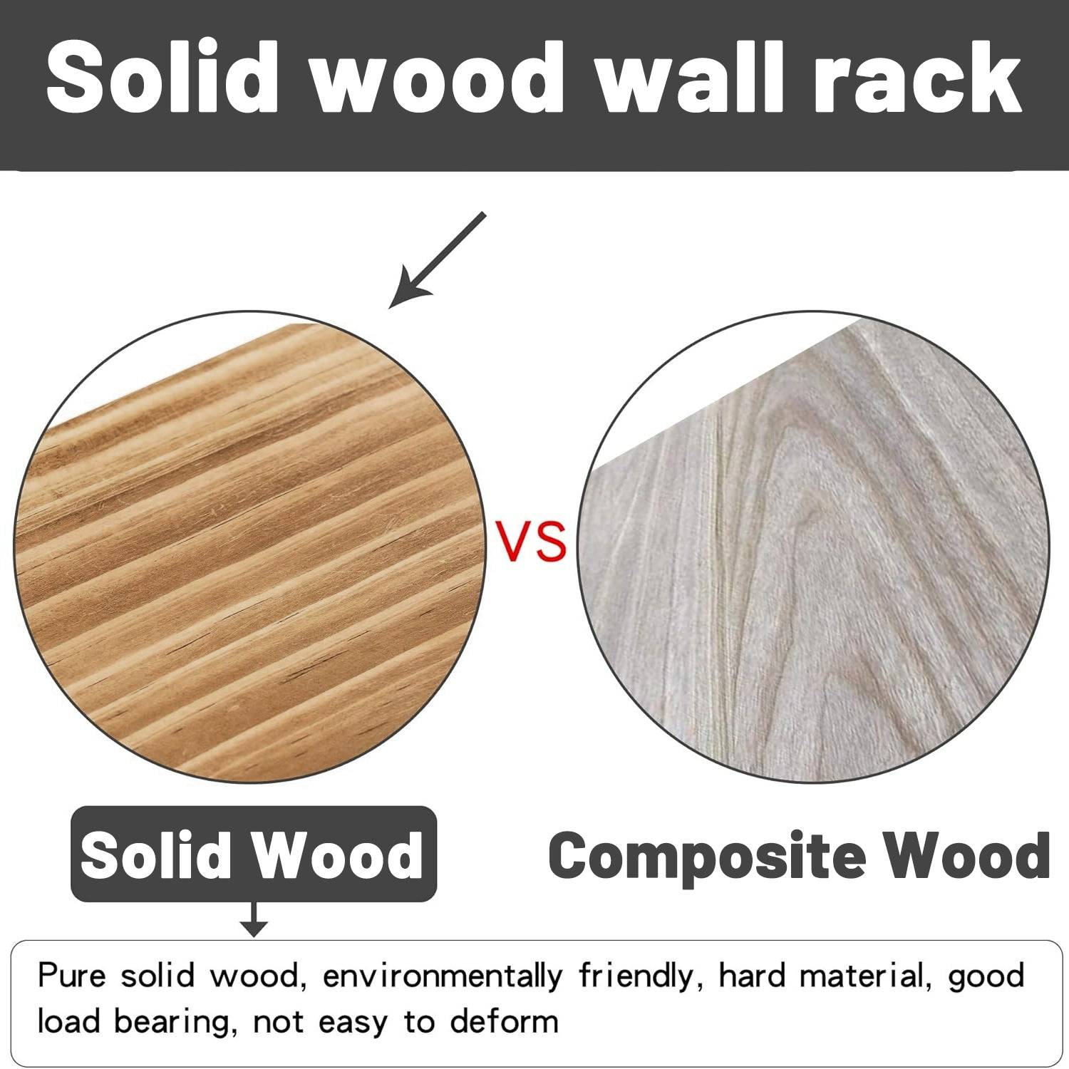 3 Piece Floating Shelves Set with Metal Wall Brackets