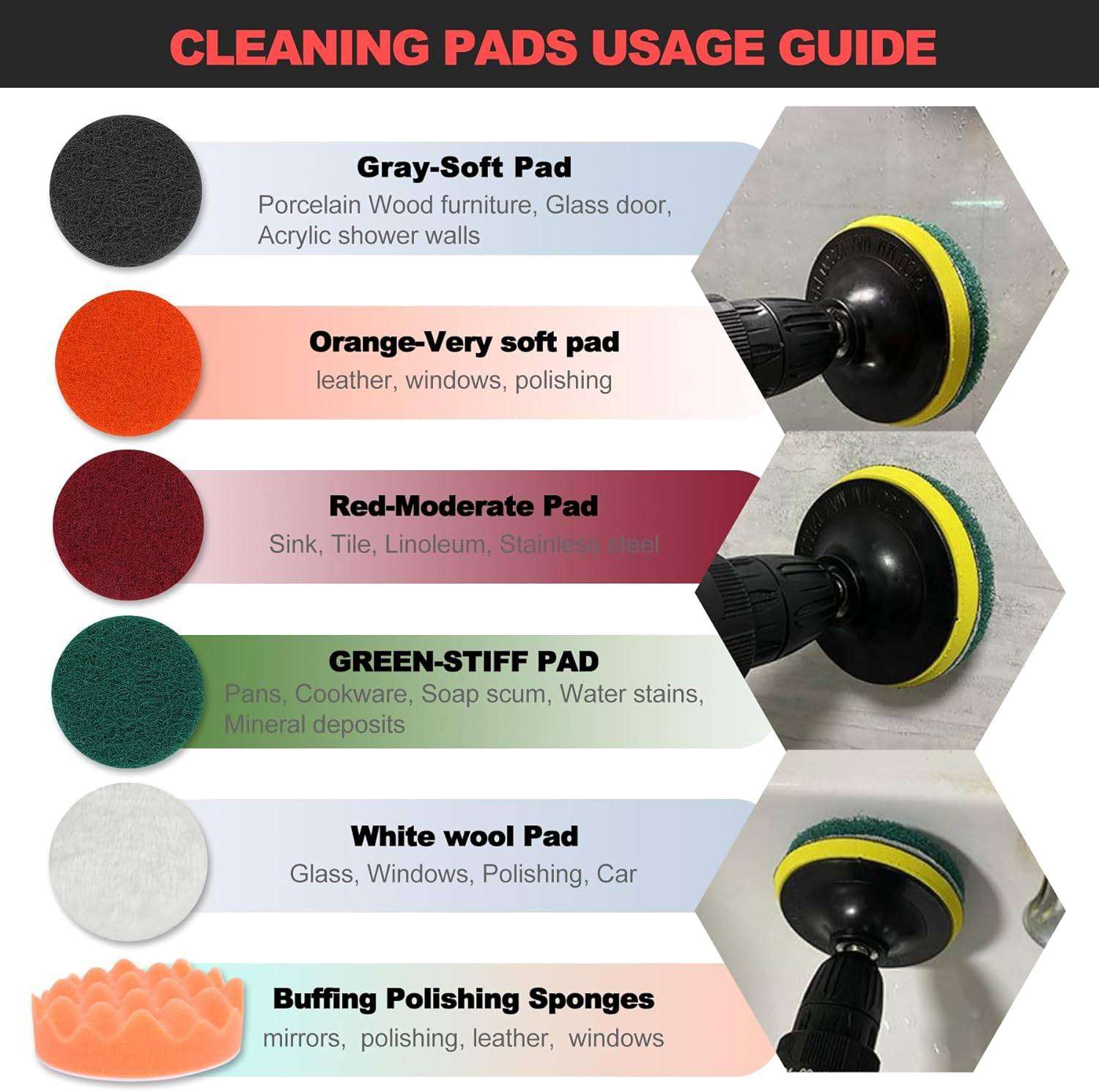 45 Piece Drill Scrub Brushes Cleaning Set