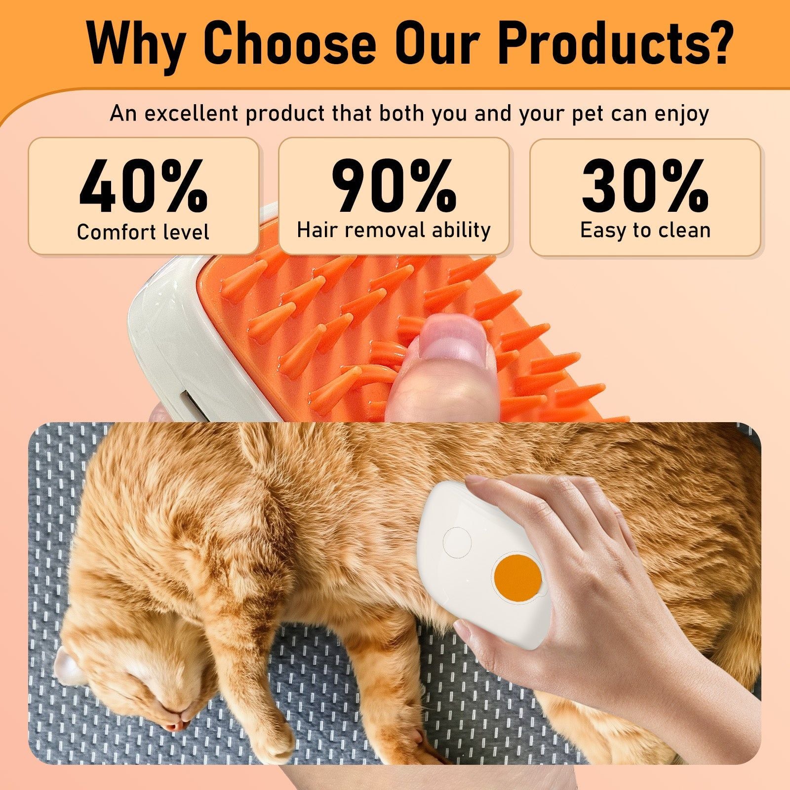 4 In 1 Steam Cat Brush For Pets