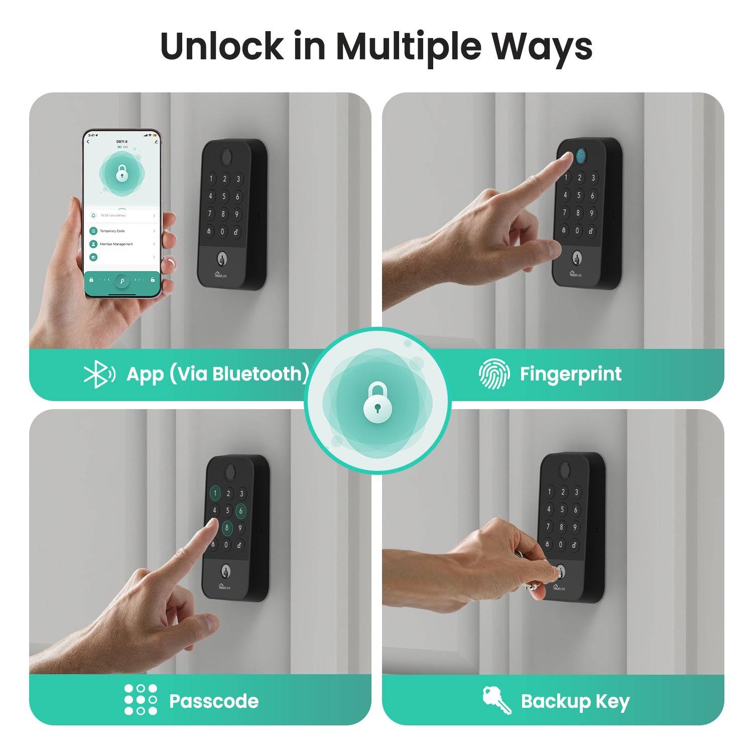Door Lock Smart WiFi Bluetooth Fingerprint Keypad System