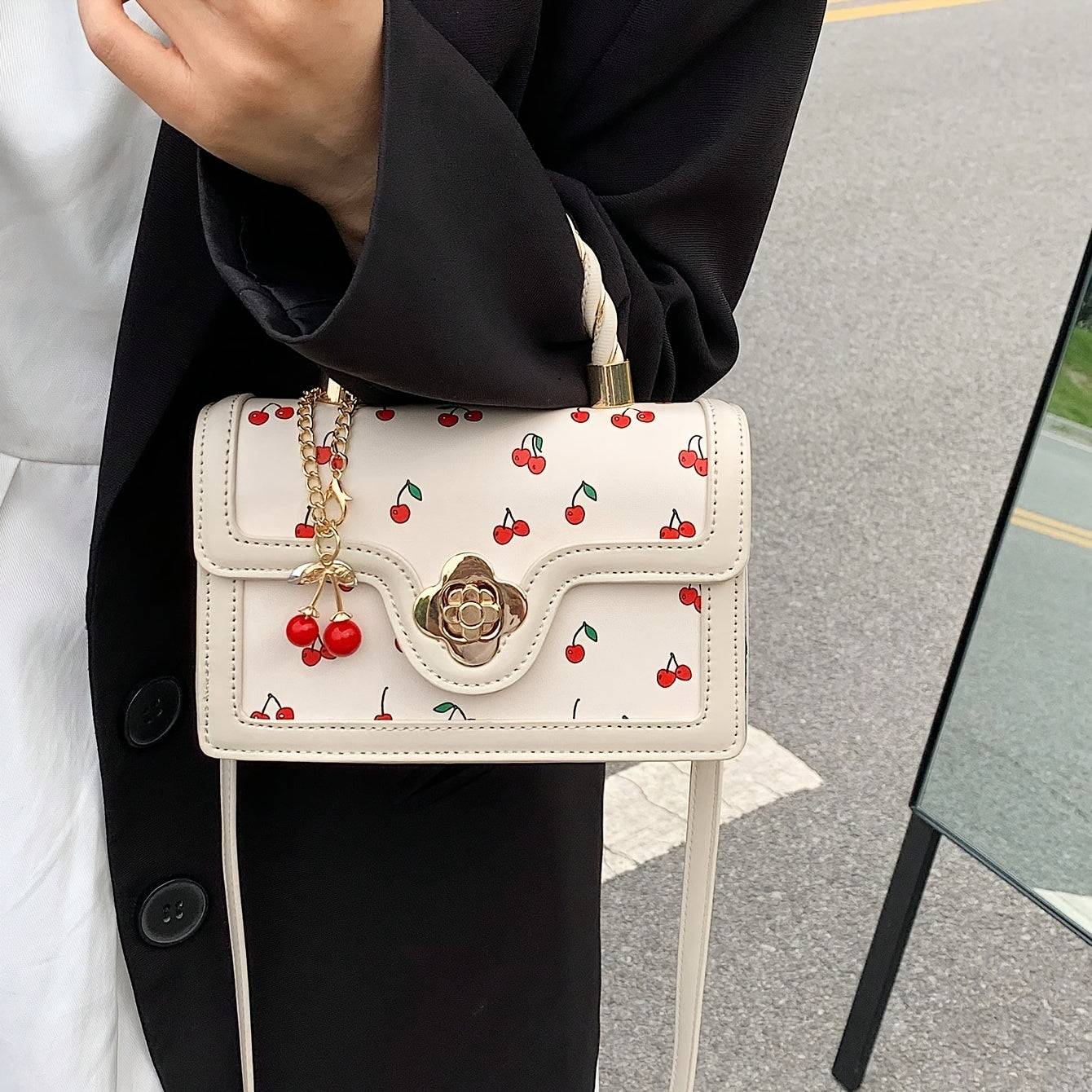 Women's Crossbody Bag with Golden-Tone Hardware, Lightweight PVC Small Purse with Kiss Lock Closure, Compact Shoulder Handbag for Travel & Everyday Use