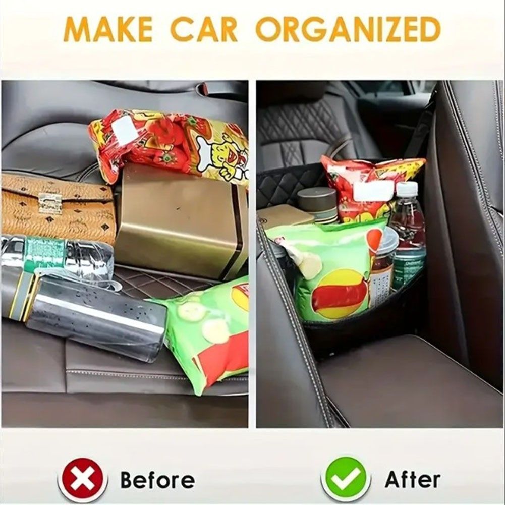 Leather Car Seat Organizer with Pet Barrier Function