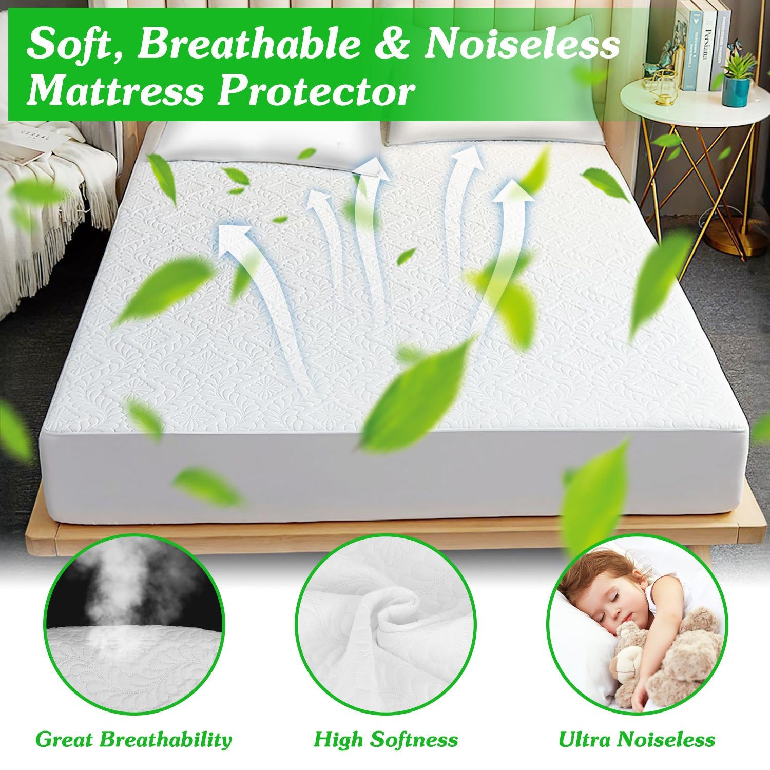 Waterproof Mattress Protector Full Size with Deep Pocket
