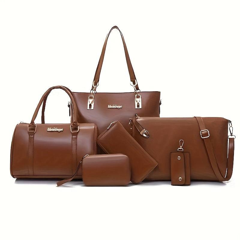 6-Piece Women's Fashion Bag Set – Handbag, Shoulder & Crossbody Bags with Large Capacity