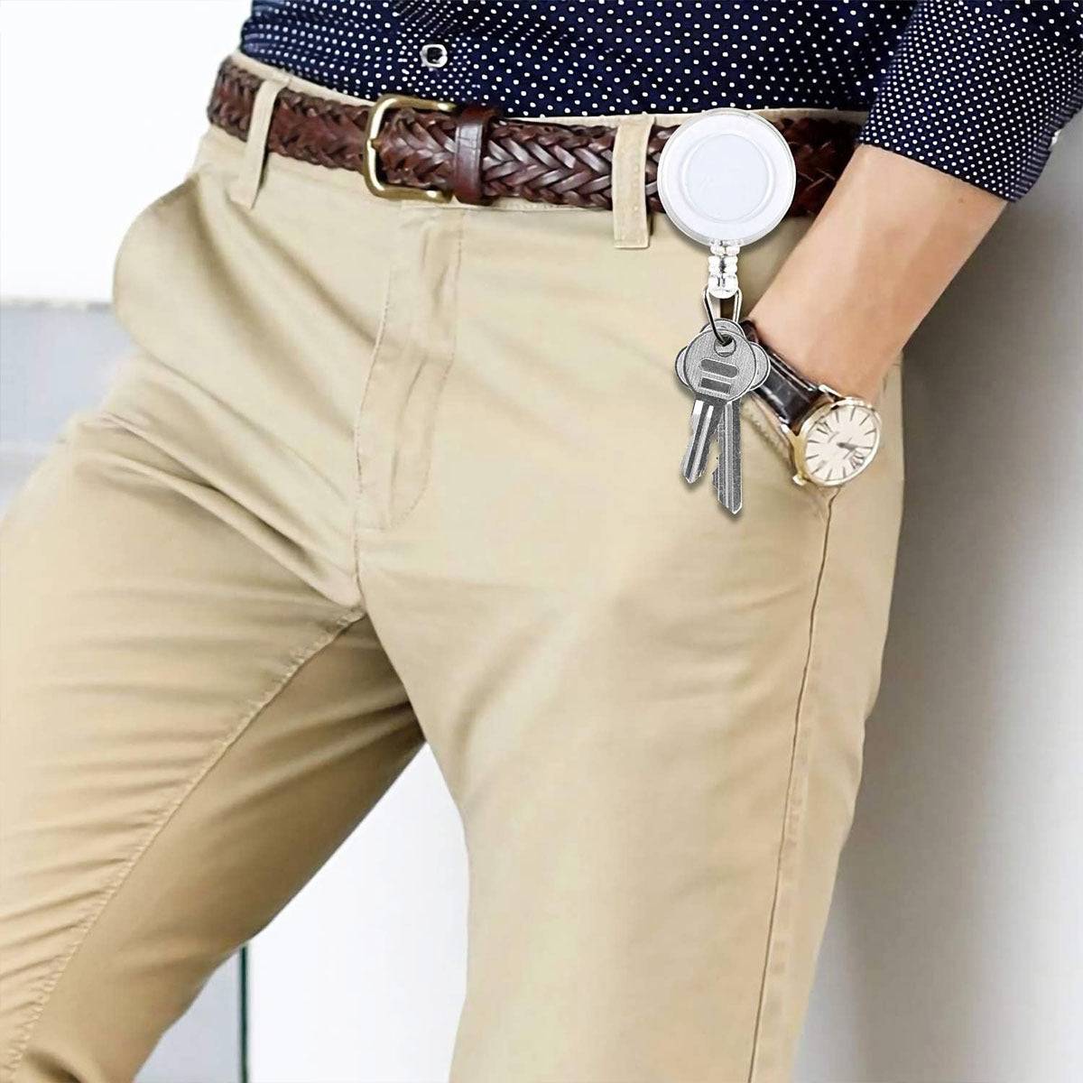 Retractable Badge Reel Set with Colored Buckles 20 Pieces