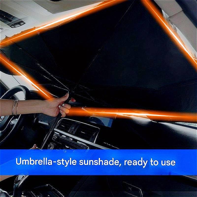 Portable Car Sunshade Umbrella Front Windshield Sun Protection & Heat Insulation with Storage Bag for Cars and RVs