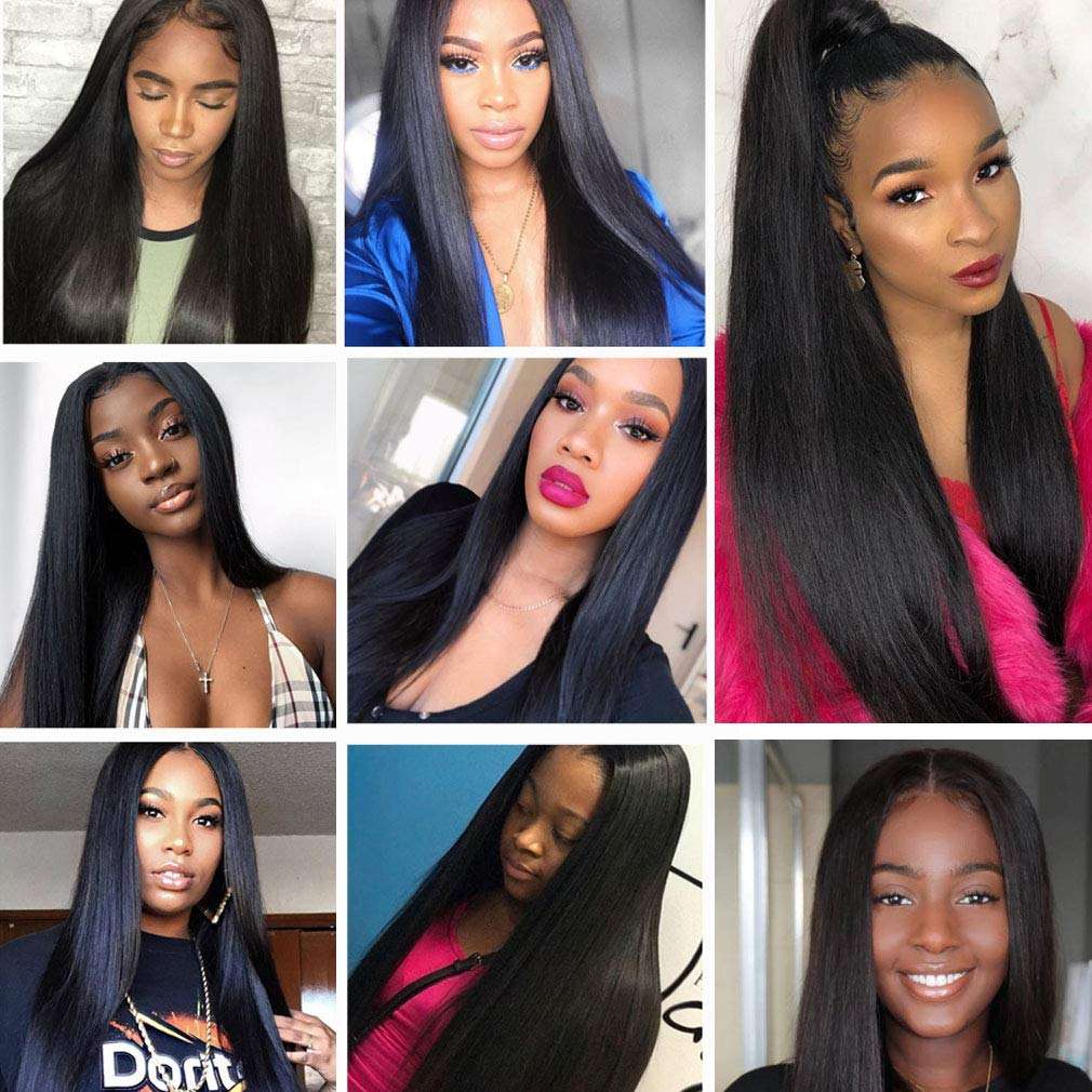 13x4 Lace Frontal Straight Human Hair Wig Natural Look
