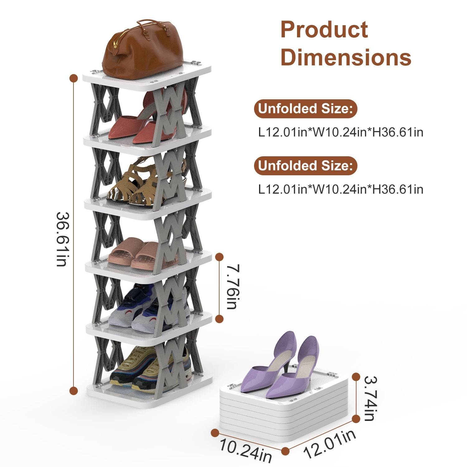 Foldable Vertical Shoe Rack for Small Spaces