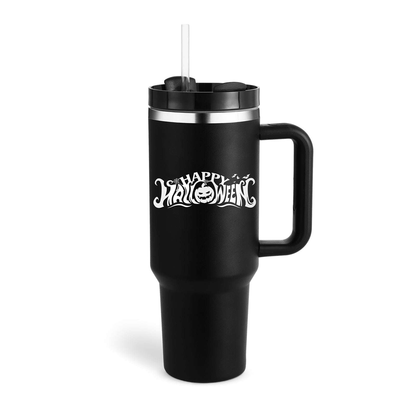 40oz Stainless Steel Insulated Tumbler with Handle and Straw