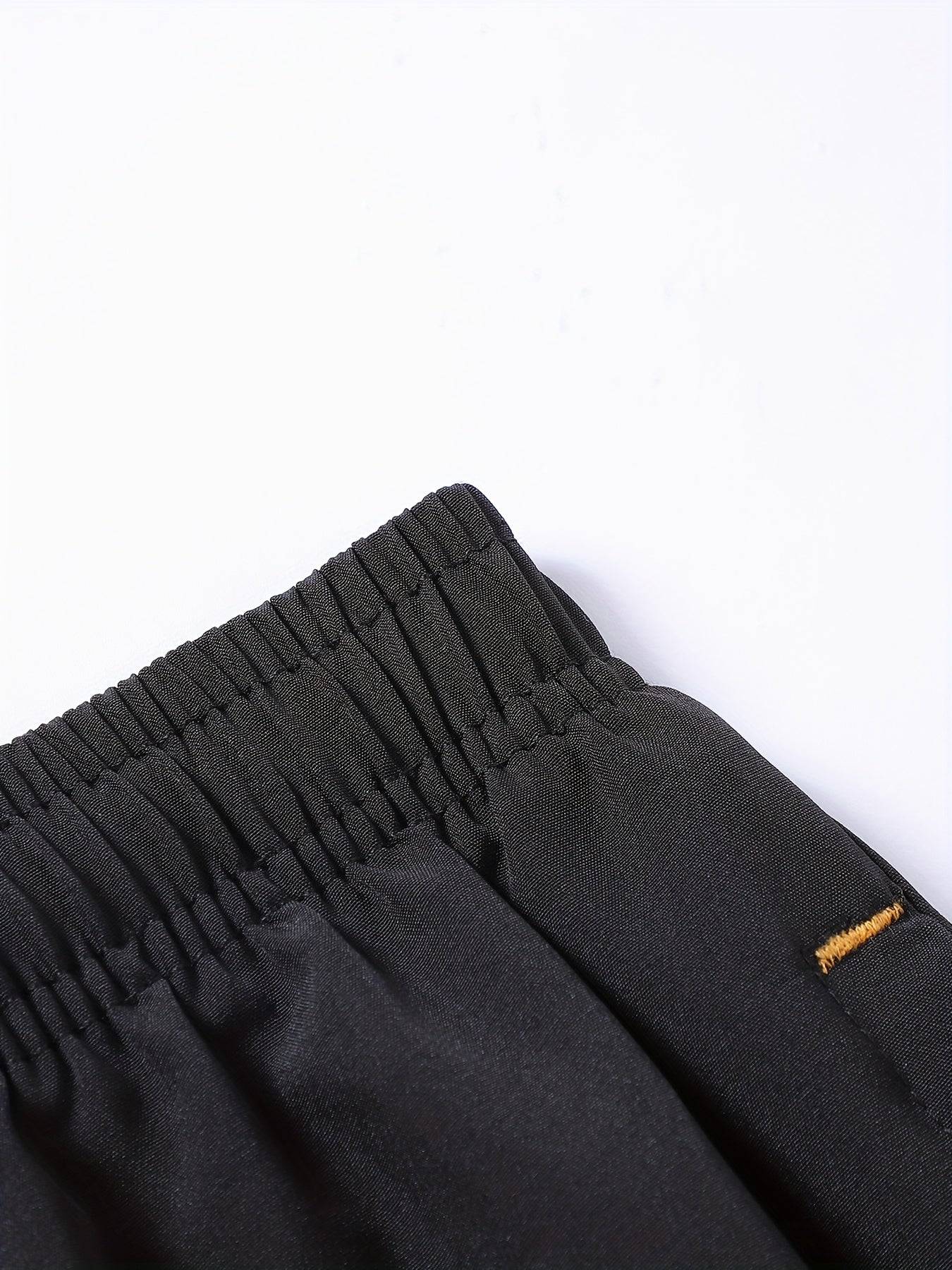 Men’s Casual Shorts 7-Pack – Wrinkle-Free Polyester Blend, Embossed Design, Solid Colors