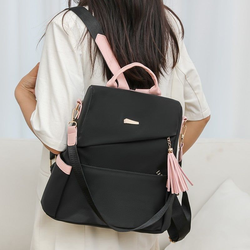 Womens Anti Theft PU Travel Rucksack with Back Zipper Pocket