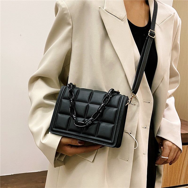 Women Small Square Tote Bag with Candy Chain Strap