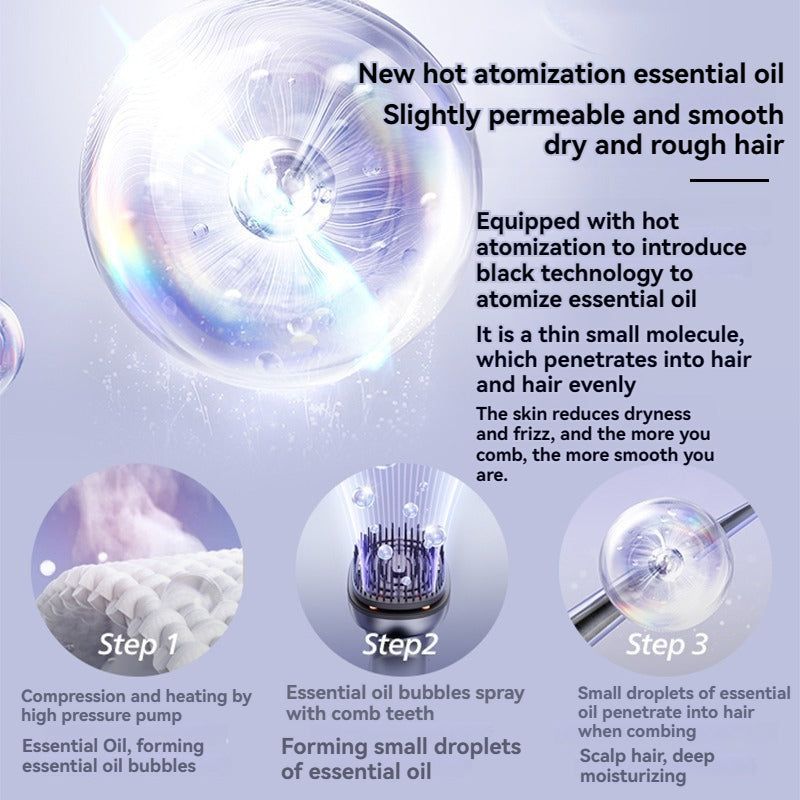 Electric Scalp Massager Comb with Essential Oil Mist
