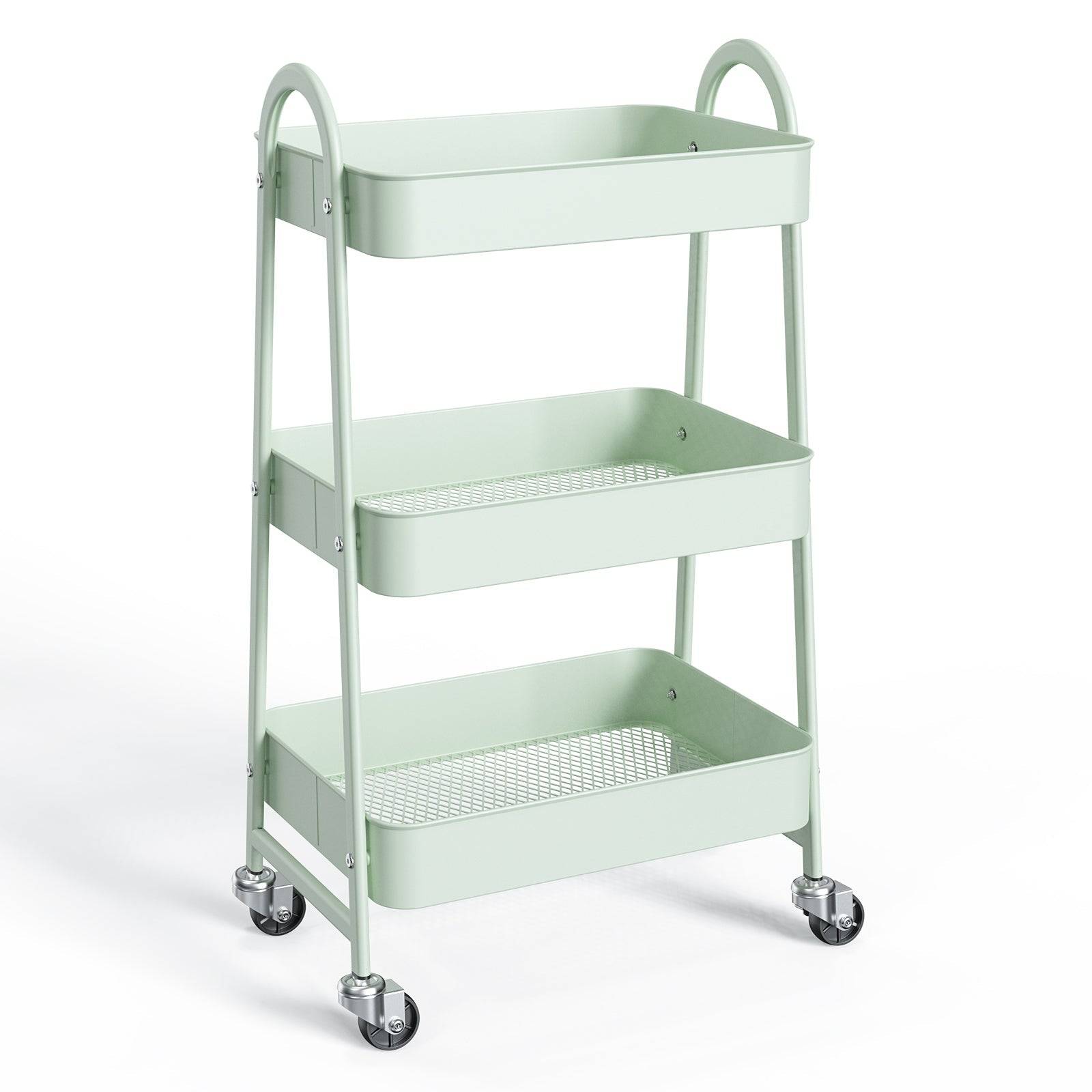 3 Tier Metal Storage Cart with Wheels