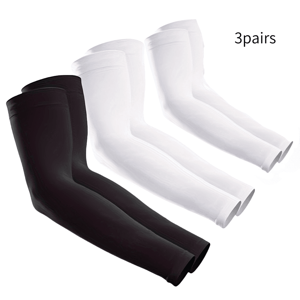 9 Pairs Men’s Sunscreen Sleeves Breathable Elastic Wrap Design Lightweight Solid Color Arm Covers for Travel & Outdoor Activities