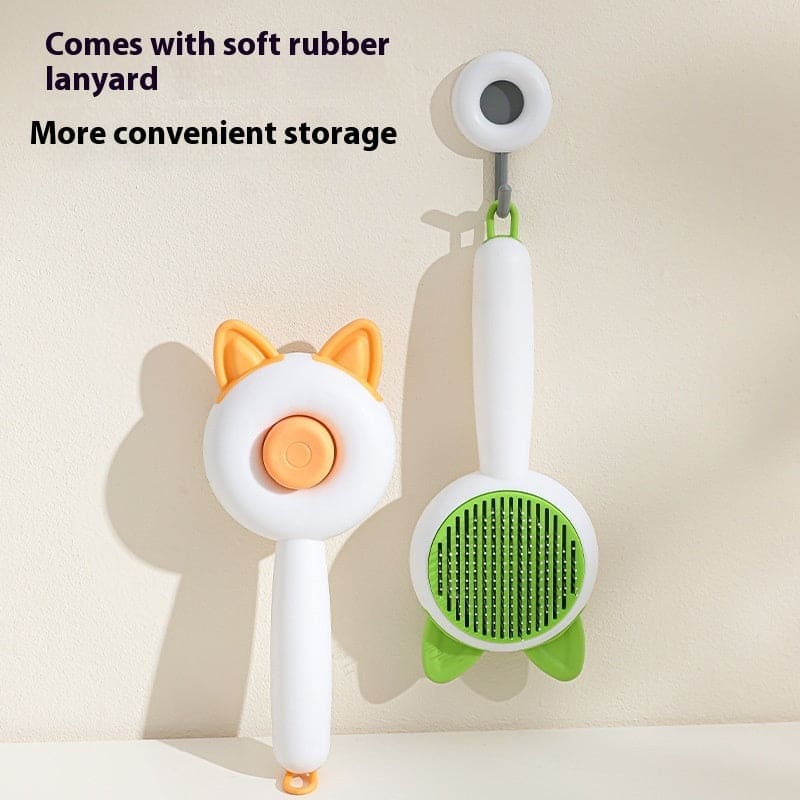 Dog and cat brush, self-cleaning pet hair removal comb - PMMNAPOLES