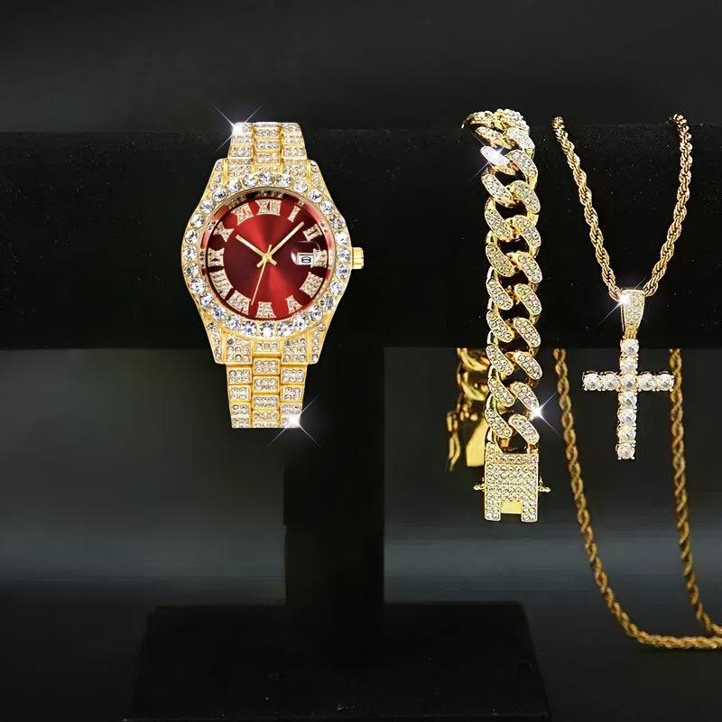 Men's Watch Set x3 – Elegant Analog Design, Adjustable Strap, Timeless Style for Any Occasion