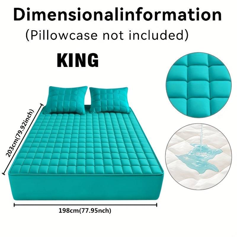 Waterproof Quilted Mattress Cover – Soft Dustproof Bedding Protector for Home, Guest Room & Hotel