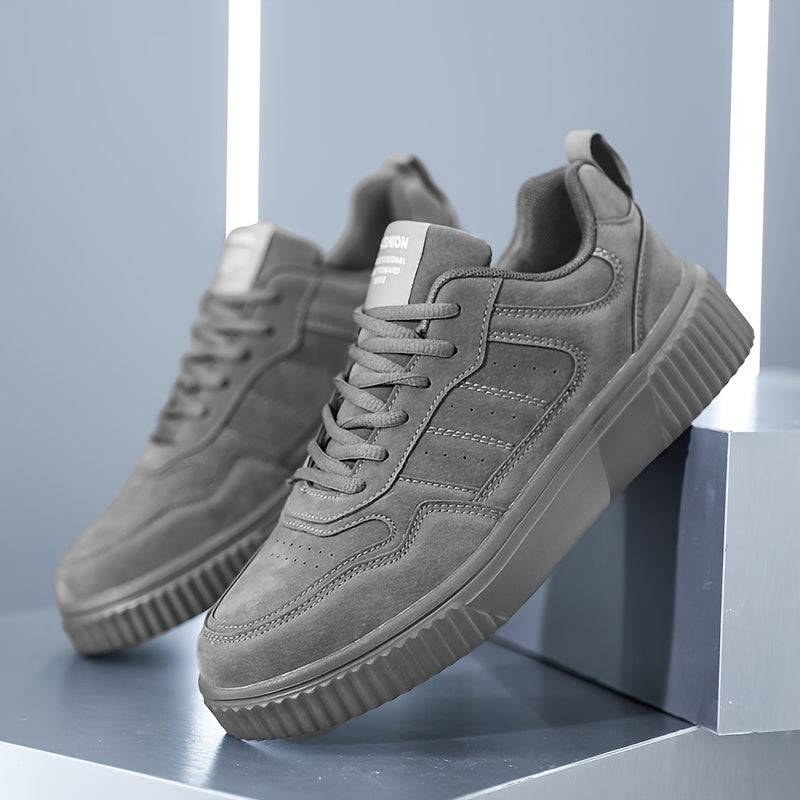 Men’s Low-Top Sneakers – Breathable PU Upper, Shock-Absorbing MD Sole, EVA Insole, Lace-Up Casual & Running Shoes for All-Season Comfort