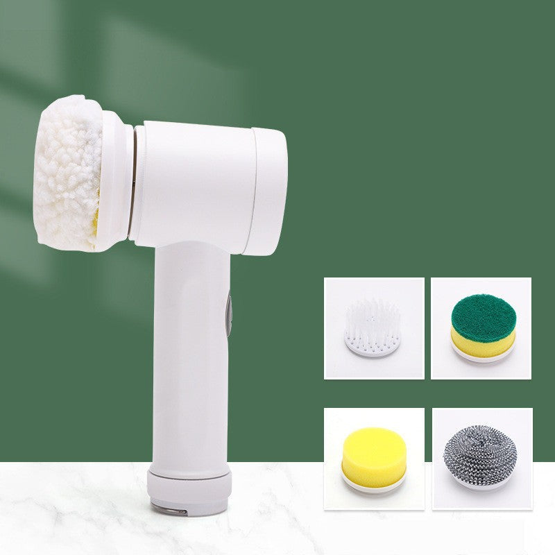 Household Electric Cleaning Brush Rechargeable Kitchen Scrubber with Multiple Brush Heads