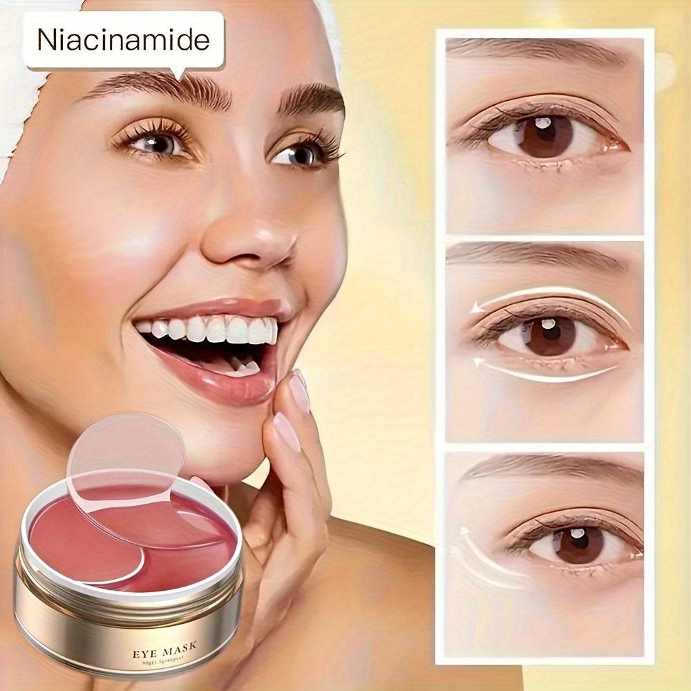 60/120-Piece Caffeine Eye Mask with Hyaluronic Acid & Collagen, Moisturizing Undereye Patches for Dark Circles and Puffiness, Hypoallergenic Skincare