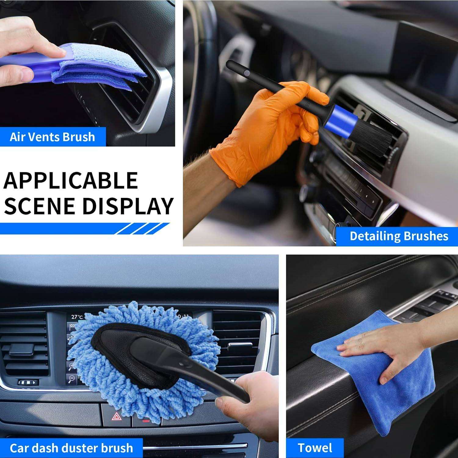 Detailing Brush Kit 17Pcs Car Cleaning Multi Purpose