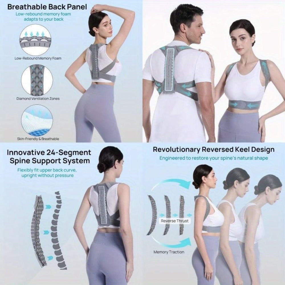 Posture Corrector with Metal Support and Adjustable Waist