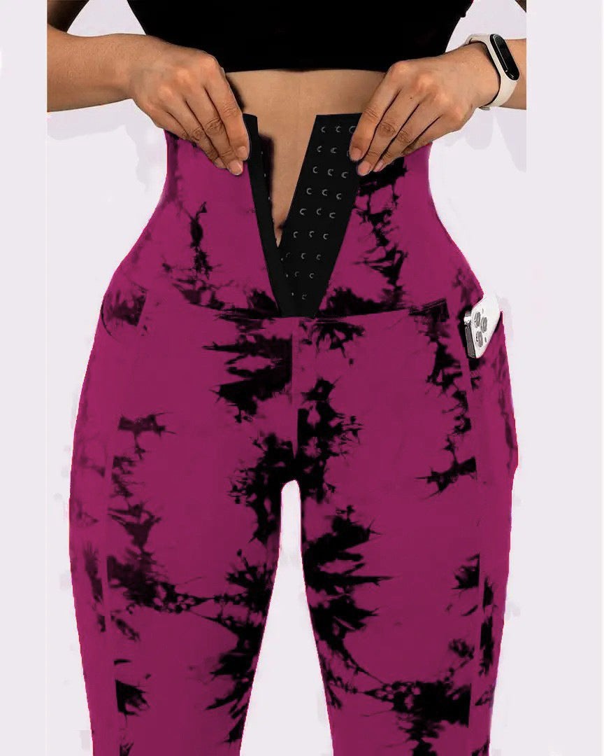 Gradient Warm Cropped Leggings with Pockets for Women