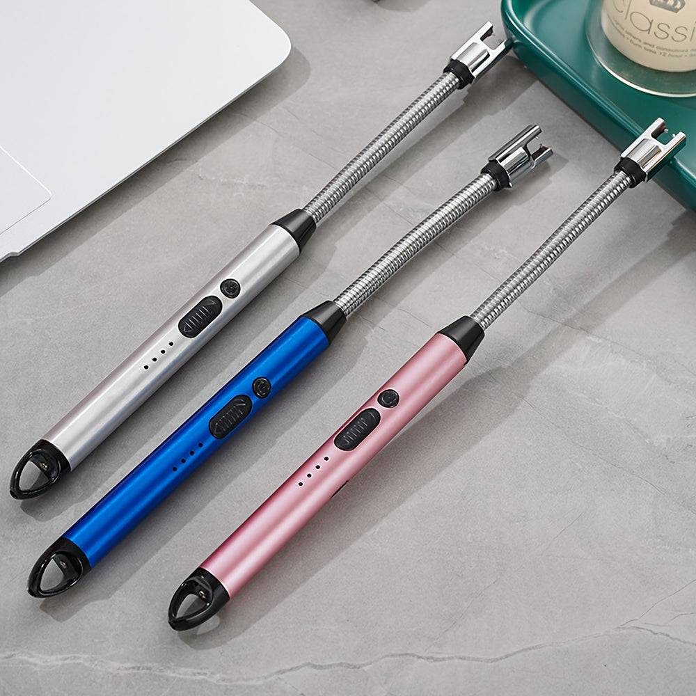 USB Rechargeable Arc Lighter Compact Electric Igniter with Long-Lasting 170mAh Battery Smart Fire Starter for Candles, BBQ & Camping