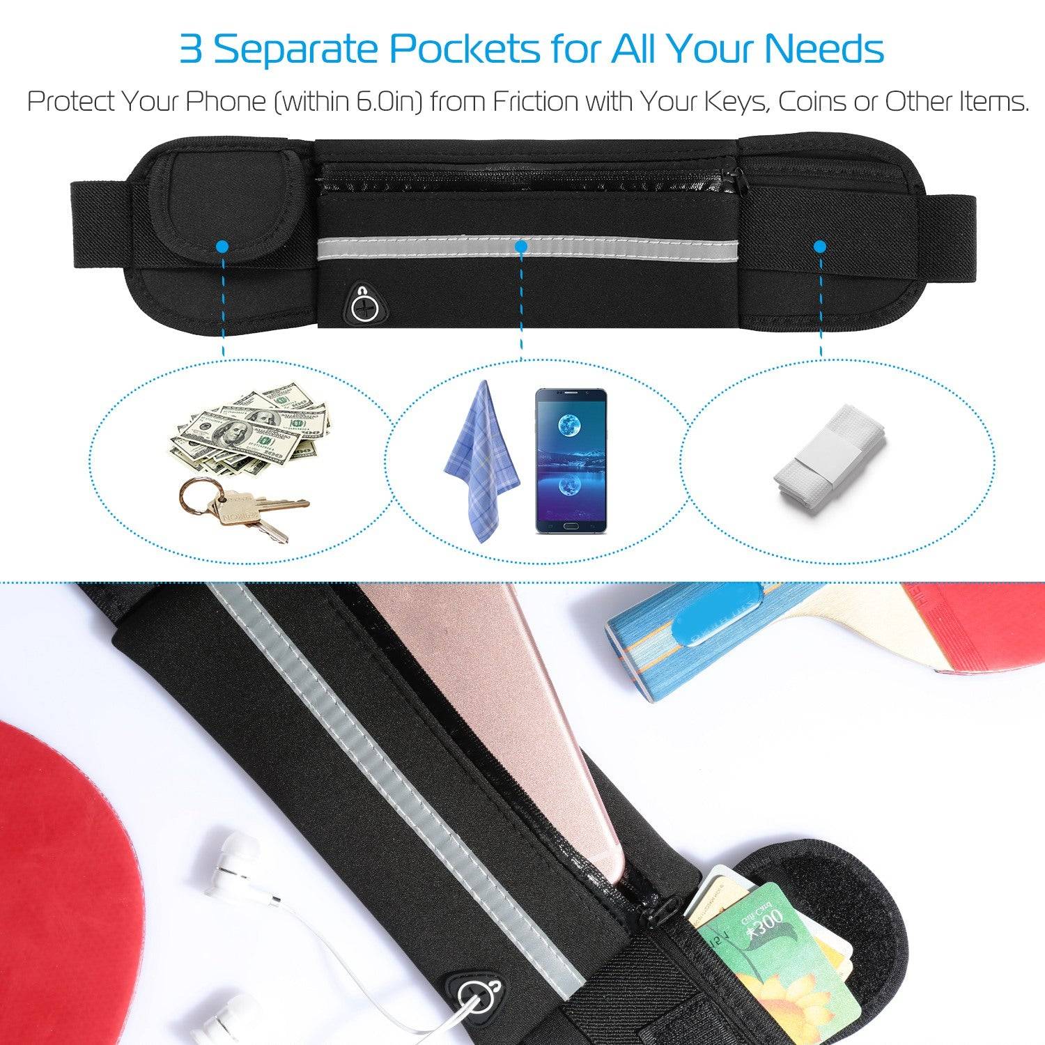 Waterproof Running Belt Adjustable Fit