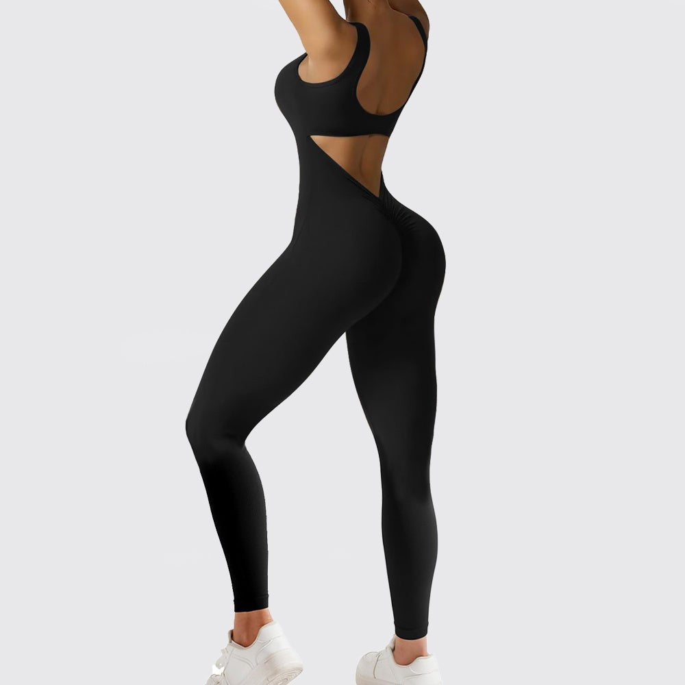 Sleeveless Flare Yoga Jumpsuits Long Pants High Stretch