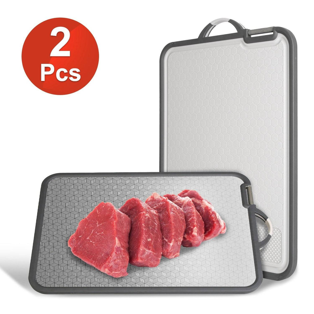 Double Sided Cutting Board Set with Steel and PP Design