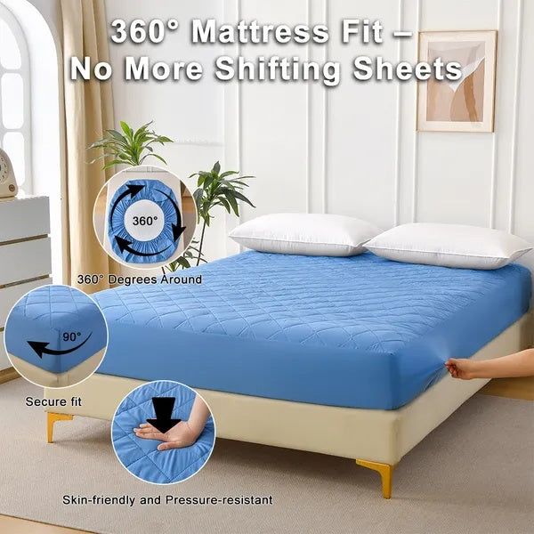 Diamond Grid Waterproof Mattress Protector Soft Cover