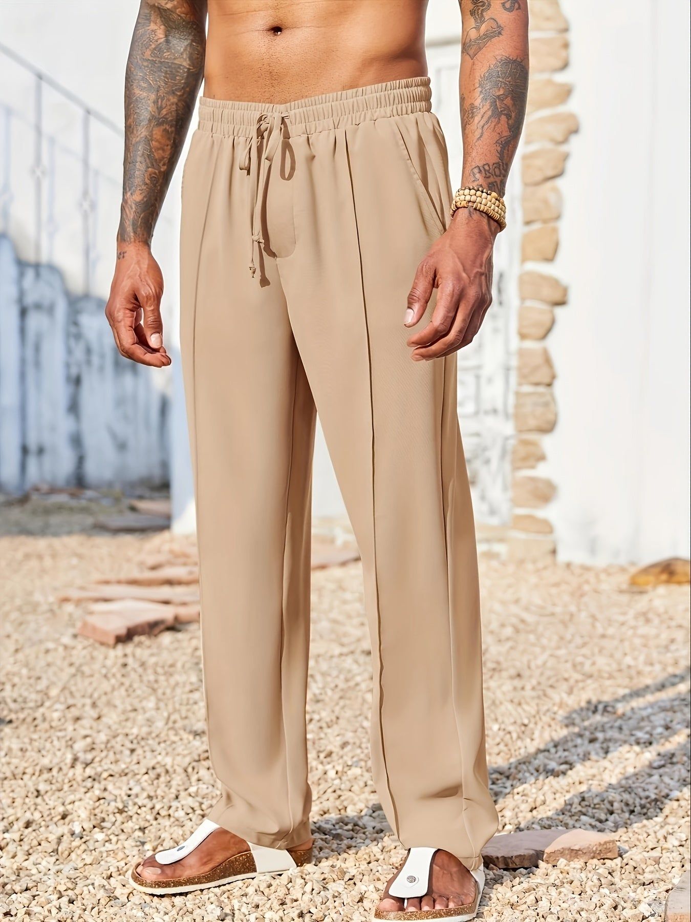 Men Corduroy Pants Straight Fit Casual Long Wear