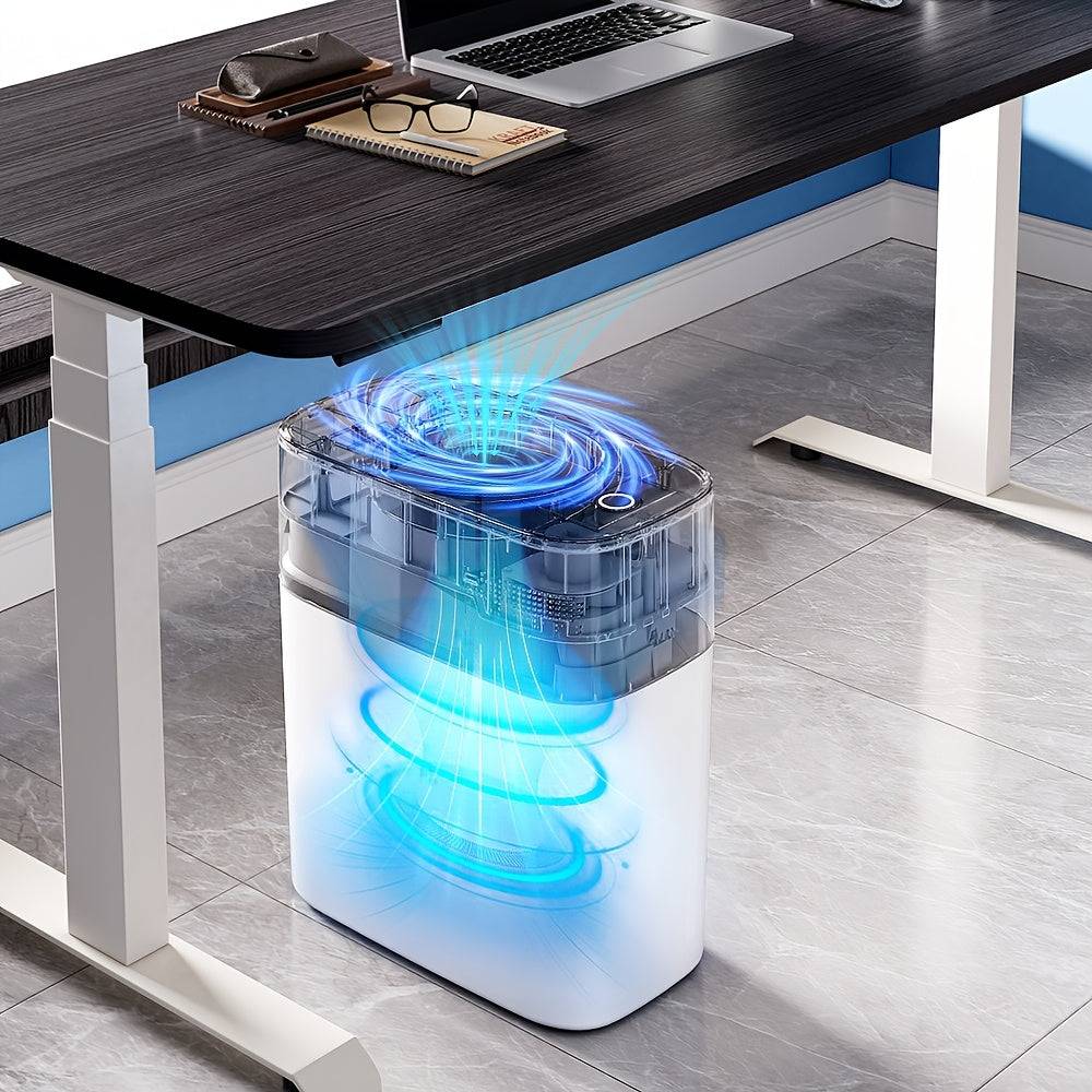 15L Bathroom Trash Can with Lid, Large Capacity Waste Bin with Creative Gap Design, Modern Paper Basket for Home or Office