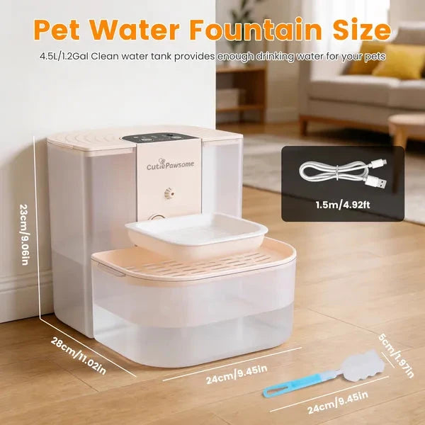 4.5L Cordless Rechargeable Cat Water Fountain