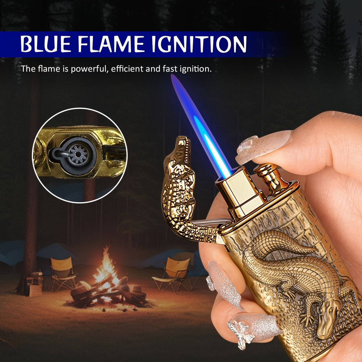 Windproof Dual Flame Butane Lighter Retro Golden Dragon Design Refillable Torch for Candles, Decoration & Gift Use