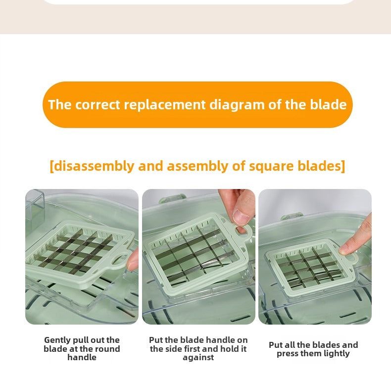 Manual Food Chopper With Stainless Steel Blades Oval Design