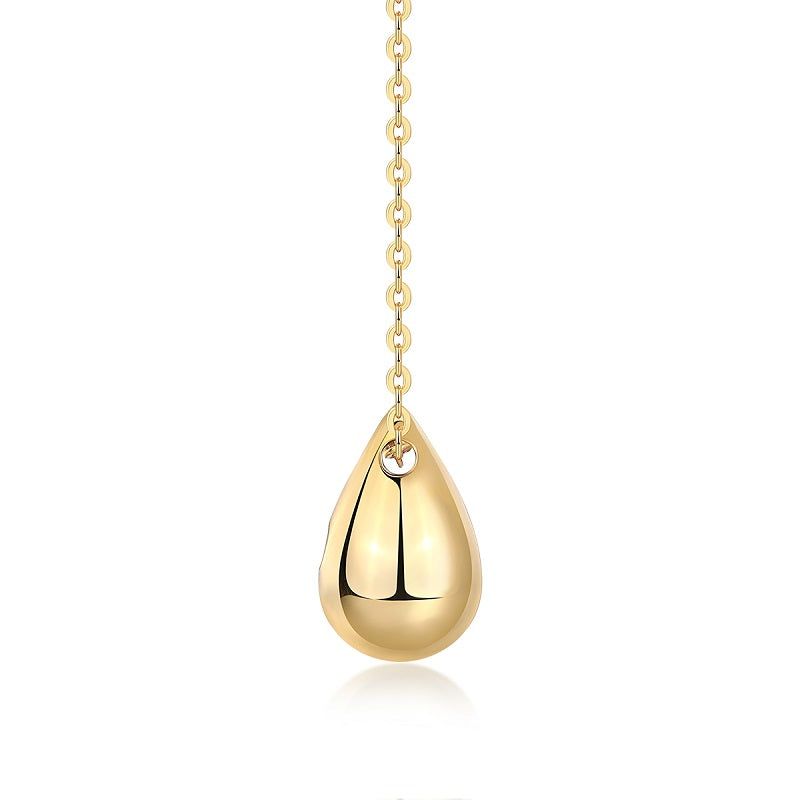 Moissanite Silver Necklace with Water Drop Pendant