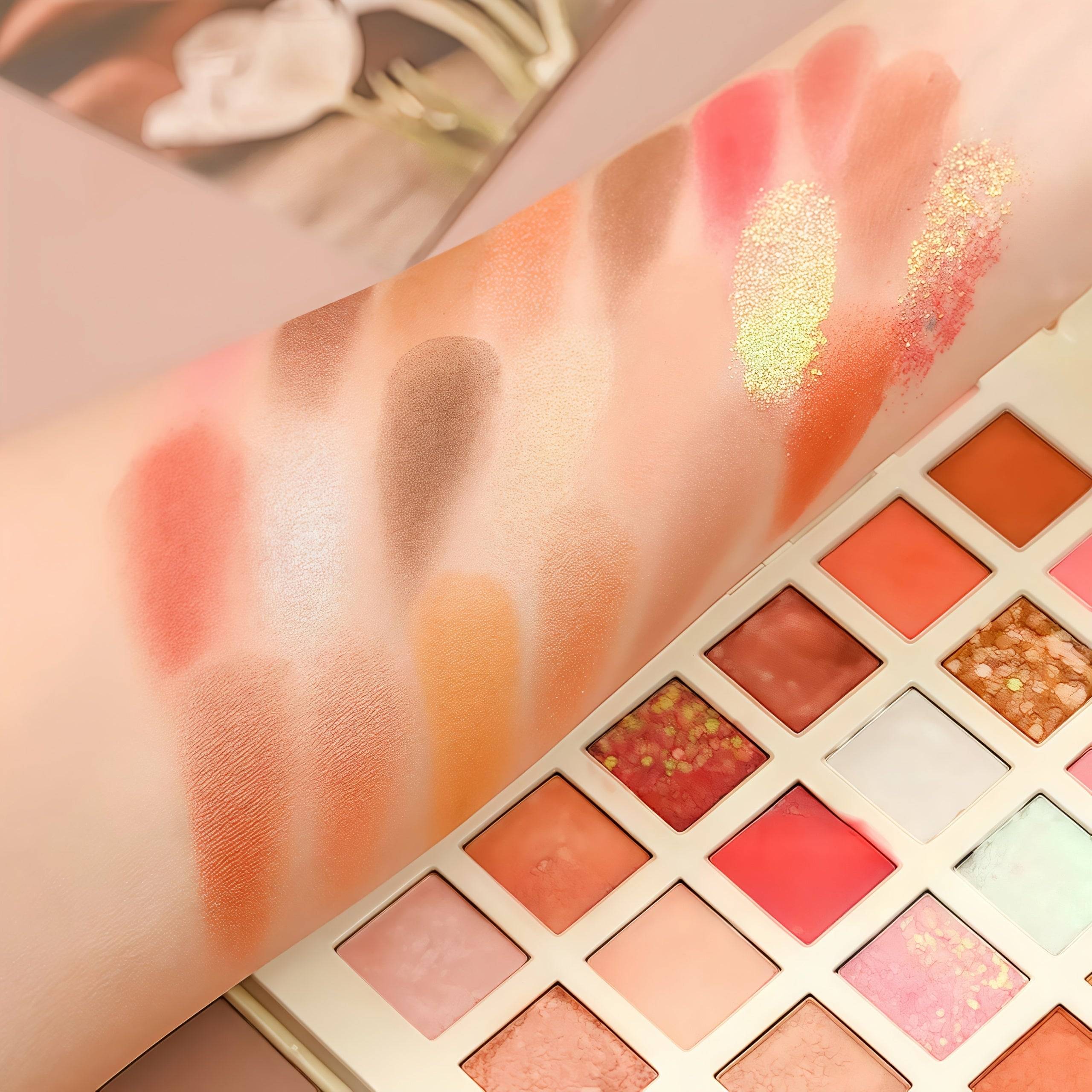 42-Color Eyeshadow Palette with Matte & Shimmer Shades, Creative Color Mixing for Eye Makeup & Blush, Ideal for Daily Looks & Festival Styling