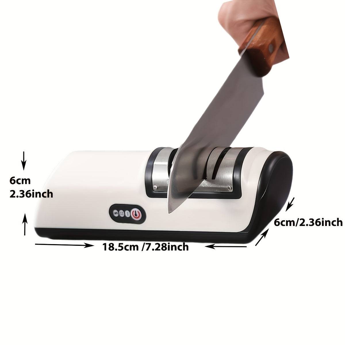 Electric Knife Sharpener 2-Stage Automatic Sharpening Tool for Kitchen Knives Professional Blade & Whetstone System for All Tableware