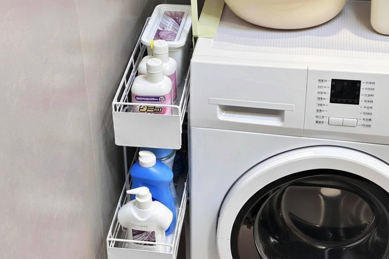 Magnetic Double Layer Storage Rack for Refrigerator Washer